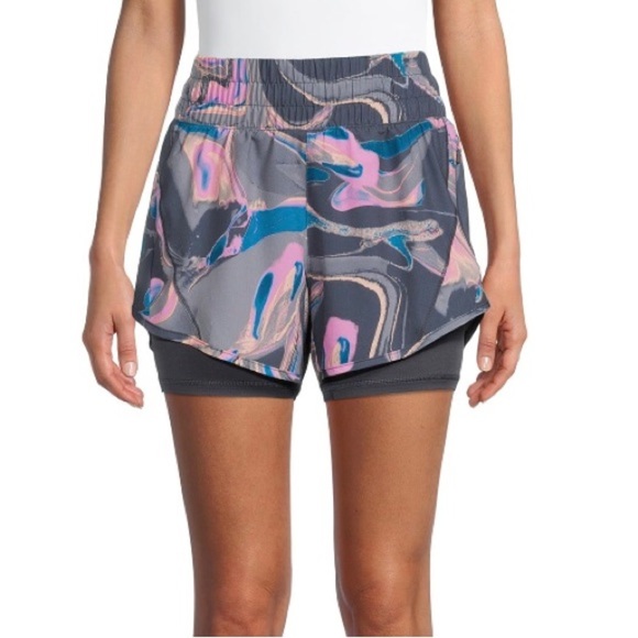 Avia Women's Plus Size Marbled Running Short With Built-in Bike Liner XXXL-22 - Picture 1 of 11